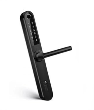 Serrure de porte intelligente TTlock avec poignée – Accès sans clé par code, empreinte ou mobile – Verrou électronique pour porte en bois, aluminium ou portail extérieur - 72 mm