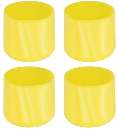 Rebower 4 Stück PVC Endkappen, 50mm ID Abdeckkappen, Rund PVC Stopfen, Schutzkappen für Schrauben, Gewindebolzen, Möbelfüße, Zaunpfosten, Drahtseile, Rohr, Gelb