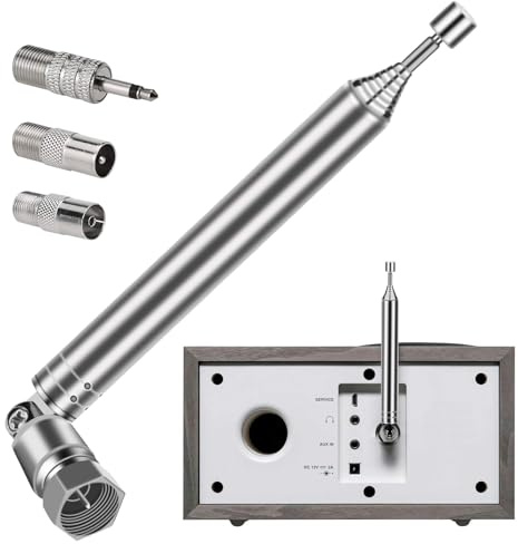 YIZWINS Antenne Radio FM Intérieur DAB 75 Ohms pour Système Stéréo Récepteur AV - Prise F vers 3,5 mm, F vers TV Mâle et Femelle