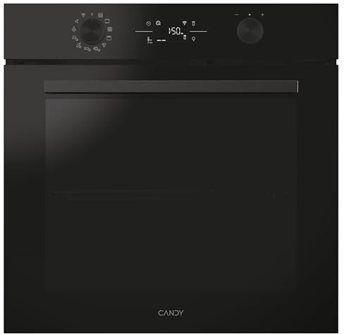 Candy Bake 800 CA6 N5B3LYTB, Horno Multifunción, 78L, Wifi, 1 Bandeja y 2 Rejillas, Steam Lite, Limpieza Pirolítica, Guia Telescópica, 13 Funciones, Display Basic UX, Full Black