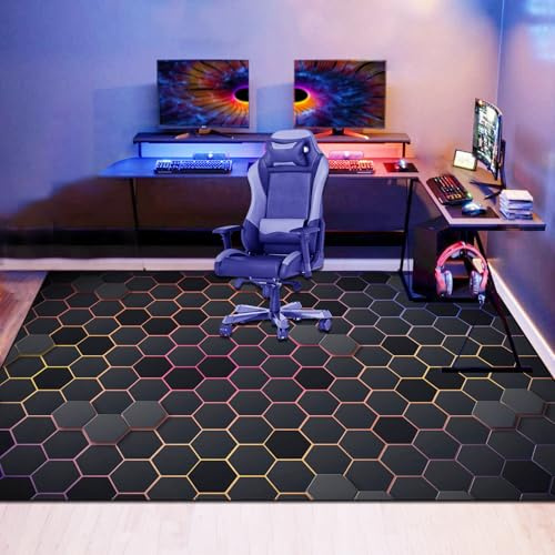Gaming Stuhl Unterlage Bodenschutzmatte Bürostuhl Unterlage Bodenmatte Stuhlunterlage rutschfest Bodenschutzmatte für Hartböden Unterlage für Parkett Laminat Fliesen Bürostuhl Teppich 160 x 180 cm