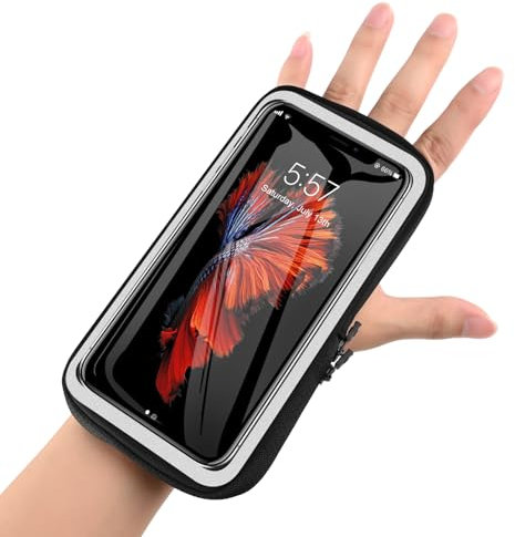 Razobws Porta Telefono Corsa, Fascia da Braccio Sportiva per Polso e Avambraccio, Regolabile Porta Cellulare Corsa per iPhone 17/16/15/14 Pro/13 Galaxy S25/S24 Ultra Fino a 6,9