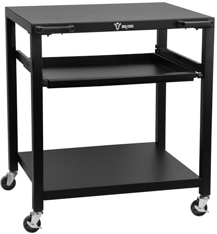 BBQ-Toro Carrello per barbecue, 80 x 65,5 x 86,5 cm, nero, con grande superficie di lavoro, per barbecue, per esterni, carrello da portata con ripiano