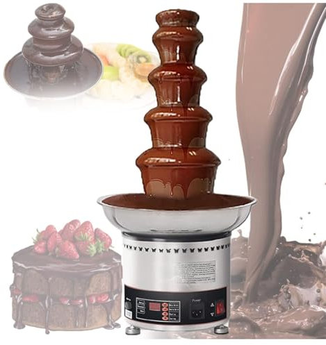 4/5/6/7-Tier Chocolate Fountain Commercial Large Fondue Sets for Chocolate Electric Chocolate Fountain Machine Chocolate Fondue Set for Party Wedding and Birthday,5Tiers