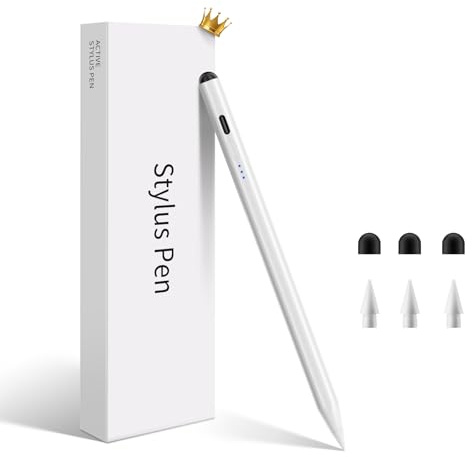 Penna stilo per iPad, Pencil P6 Apple iPad 2018-2025, (ricarica 2 volte più veloce), sensibilità all'inclinazione, penna stilo per iPad 10/9/8/7/6a generazione, iPad Pro 12,9/11/13 M4