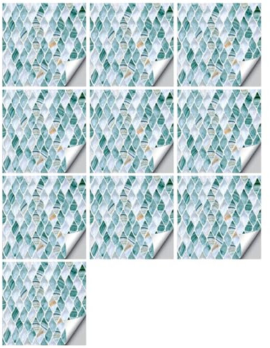 DIYEAH 10pcs Kitchen Wall Stickers Removable Tile Stickers Self Adhesive Oil Repellent Decorative Staircase Cooker