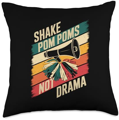 Shake Pom Poms Not Drama Funny Cheerleader Throw Pillow