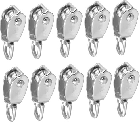 CHEUKYIU 10 Stück 304 Edelstahl-Umlenkrollen 15mm (M15), kleine Seilrollen für Seile, Drahtseile, hängende Vorrichtungen und Zugsysteme