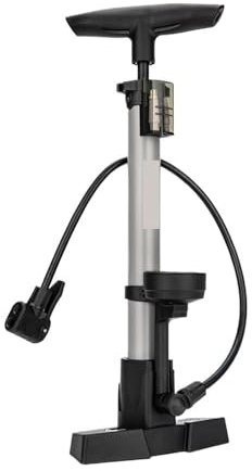 Pompa da pavimento for pneumatici da bicicletta con pompe di sospensione con manometro Valvola di gonfiaggio del flusso d'aria ad alta pressione for ammortizzatore forcella MTB per bici(Silver)