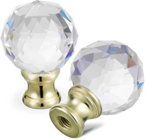 Hemobllo 2 Stück Lampenknöpfe Aus Künstlichem Kristallgold Dekorative Lampenaufsätze Für Tischlampen Universelle Schraubkappen Mit Sicherem Halt Einfacher Montage Wohnraumdekoration