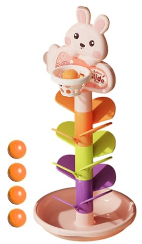 Spielzeug zum Herunterfallen von Kugeln | Konstruktionsspielzeug, Basketball, stapelbares Spielzeug mit fallenden Kugeln – Streckenspiel, Stapelturm, Rennen auf Rampe, interaktives Lernen für