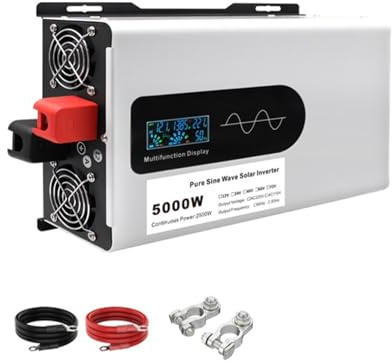 Inverter a Onda sinusoidale Pura da 5000 W, 6000 W, 7000 W, convertitore di Potenza 12 V, 24 V, 48 V, 60 V, 72 V, Inverter solari per Auto, Fuori Rete, Montaggio a Parete (5000 W, 12 V, 50 H