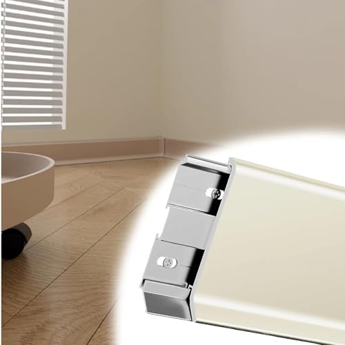 plinthes Moulure De Plinthe En Alliage D'aluminium Pour Murs En Carrelage/bois/béton, Hauteur De 4, 6 Et 8 Cm, Facile À Installer Et À Nettoyer(2PCS H 4CM)