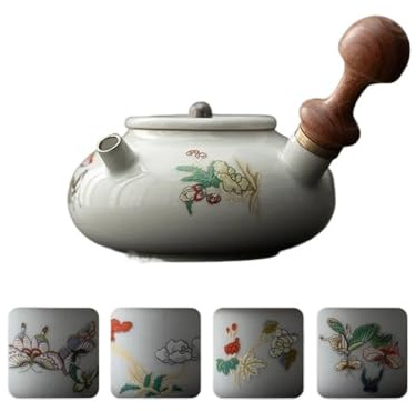 Juego De Té Para Adultos Tetera Con Mango Lateral De Madera, Literati, Mano Para Bocetos, Para Colección Infusión, 100ml, Amor Antiguo Mariposa Juegos De Té Portátiles
