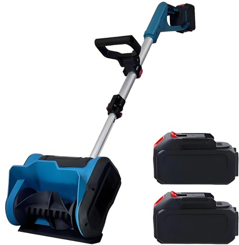 Pala da neve elettrica 21 V senza fili – 2800 giri/min Pala da neve da 12,2 di larghezza e 26 piedi di lancio Pala da neve a batteria, 7,2 libbre Spingi neve elettrico leggero per vialetti, gradini