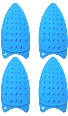 FIXOSHEE Soporte para Plancha de Silicona Resistente al Calor Alfombrilla Antideslizante Azul Pequeña 4 Unidades Almohadilla Aislante para Uso Doméstico y Viajes