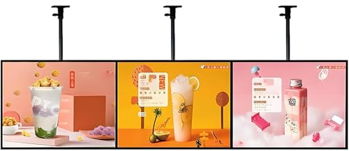 Display pubblicitario a LED 3 pezzi per TV, scatola luminosa, cartellone, telaio in lega di alluminio, pannello del menu 3D montato a parete, cartello sospeso orizzontale per ristorante(50x80cm)