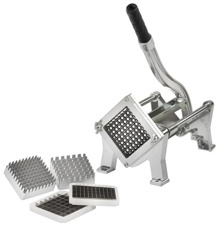 GASFRIT Cortador de Patatas y Verduras Manual Profesional para Hostelería, Montaje en Mesa o Pared, Cortapatatas con 4 Cuchillas Intercambiable, Aluminio Fundido – Uso Intensivo