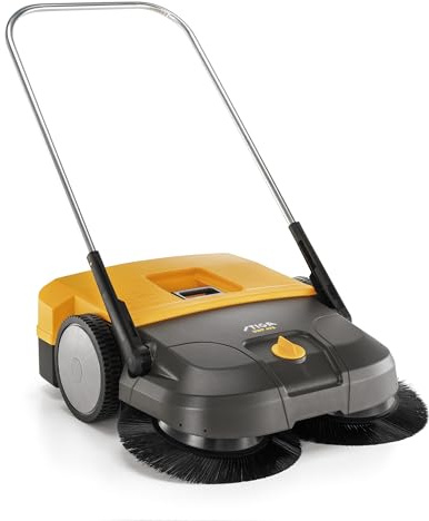 STIGA SWP 475 Handkehrmaschine, 75 cm, 50 l – Zwei Gegenläufige Rotationsbürsten, 8-Stufen Höhenverstellung – Flächen bis 2.900 m²