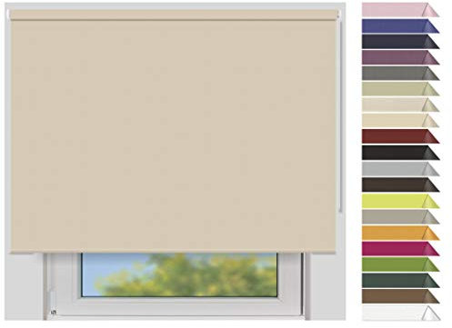 EFIXS Verdunklungsrollo Maxi - 32 mm Welle - Breiten: 120-240 cm - Höhen bis 240 cm - Hier: 160 cm x 240 cm (Stoffbreite x Höhe) - Natur (7907) - lichtundurchlässig - Blickdicht