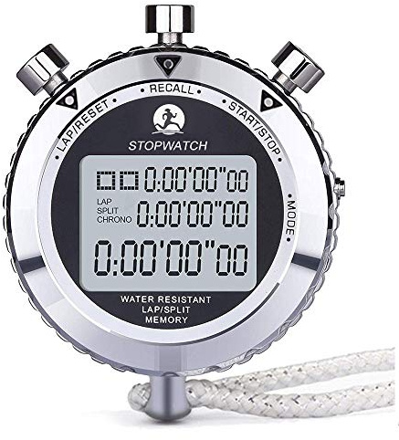 Laopao Fondre chronomètre,1/100 Secondes Calendrier et 100 Pcs Memories,Plein air chronographe minuterie électronique étanches pour Basketball Football Baseball Sports de Plein air