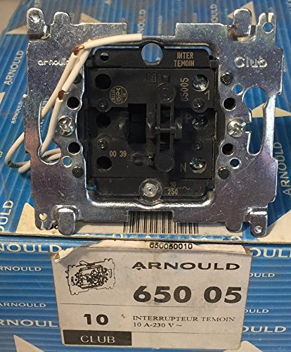 Arnould 65005 - Mécanisme Interrrupteur Témoin 10A 230V - Club