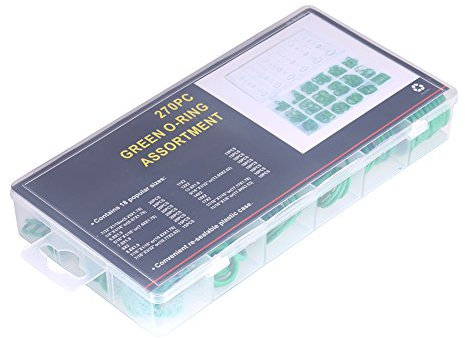18 Größen 270 Stücke O-Ring Werkzeuge Set Sortiment, Auto Auto Fahrzeug Reparatur Auto Klimaanlage Gummi O-Ring Werkzeuge HNBR Dichtungen Sortiment Kit, grün