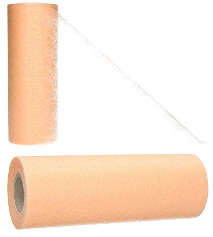 AmaCasa Vlies Tischband Tischläufer für Hochzeiten, Kommunionen, Taufen und Allen Feierlichkeiten Maße: 15cm/20m Rolle (Apricot, Vlies)