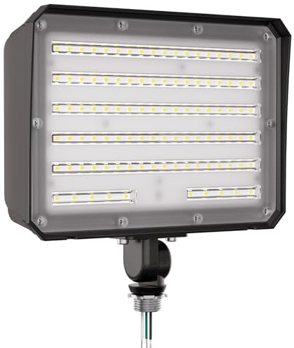 CINOTON 100W LED Flood Lights Outdoor, 14000LM IP65 Waterproof Security Wall Pack Lighting Fixture with 180° Knuckle for Court Porch Patio Garage 5000K Daylight AC100-277V 1 Pack