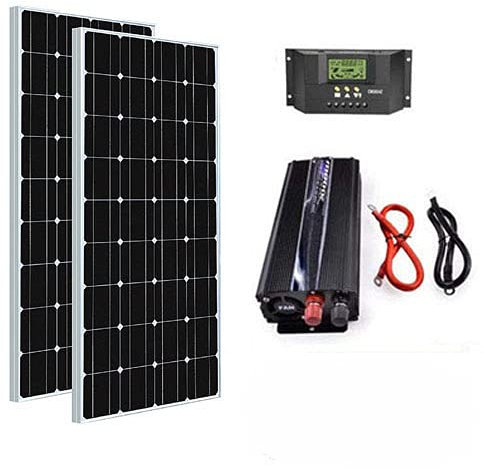 Kit Fotovoltaico 2 KW Pwm Inverter 2000W Pannello Solare 200W regolatore 30 amp