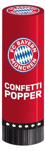 Amscan 9906519 - FC Bayern München Konfetti-Popper, 2 Stück, Größe 4,4 x 15,2 cm, Fanclub, Fußball-Mottoparty
