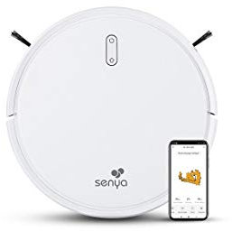 Senya aspirateur Robot Laveur My Little Robot SYCN-VC009, connecté en WiFi et Programmable Via Application/télécommande, 2000Pa, 120mins pour Tapis et sols durs, Silencieux <60 DB, idéal pour Poils…