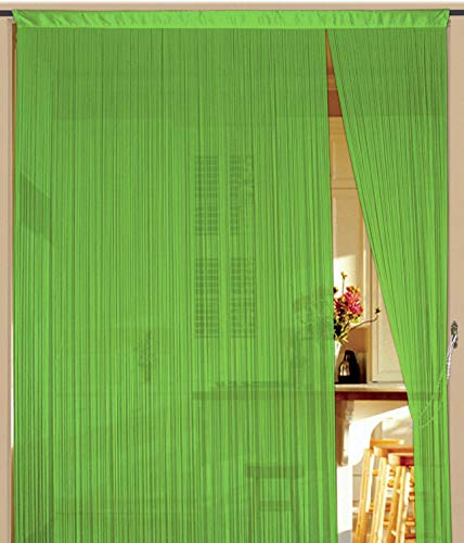Kaikoon - Cortina de hilos para ventanas (150 x 500 cm), color verde claro