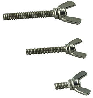 M8 x 20 mm (10 Stück) Flügelschrauben - Edelstahl VA A2 V2A - Flügel Schrauben rostfrei - amerik. Form ähnl. DIN 316 | AGBERG