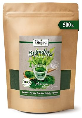 Biojoy Espirulina en Polvo Ecológica (500 g), Polvo de Alga Verde (Arthrospira platensis)