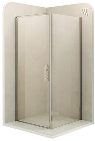 i-flair NICOLE Duschkabine 80x75x195 cm Tür: 80cm, Eckduschkabine mit Fronteinstieg, 8 mm ESG Sicherheitsglas klar mit Nano-Beschichtung, links & rechts montierbar, DK668