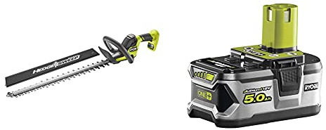 Ryobi RY18HT55A-0 18V ONE+ Cordless 55cm Hedge Trimmer (Bare Tool), 18 V & RB18L50 ONE+ Lithium+ 5.0Ah Battery, 18 V