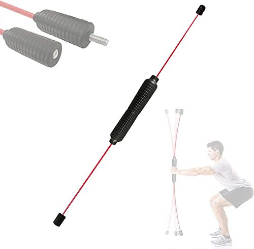 LIOYUHGTFY Fitness Schwingstab Pilates Stange Tragbares Yoga Stick Abnehmbarer Swing Stick Fitness Bar Krafttraining Aerobic Slastic Rod Fiberglas Schwingstange für Vibrationstraining 1106(Color:Red)