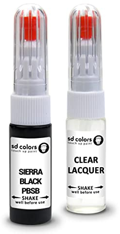 SD COLORS Sierra Black PBSB Reparaturset, kompatibel mit Tesla New Ausbesserungsstift, 20 ML, Kratzer, Chip, Pinsel, Farbcode PBSB Sierra Black (Lack + Lack)