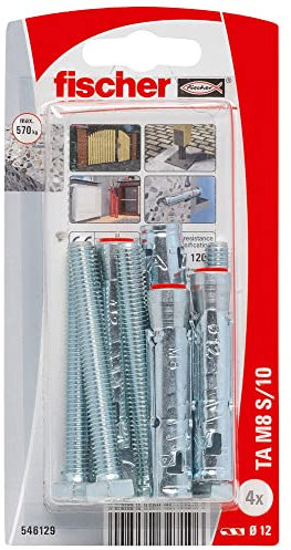 Cheville à douille métallique Fischer TA M8 S/10 + vis 4pcs.