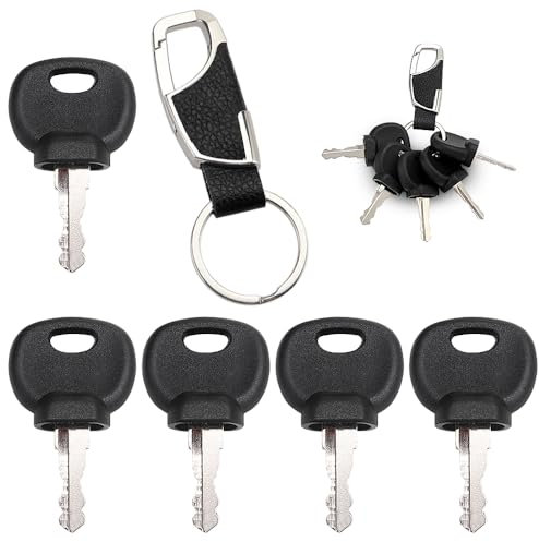 VooGenzek 5 Piezas 14607 Llave de Encendido,Llaves de Repuesto Universales Compatible con Interruptor de Encendido, con Llavero, Compatible con Tractor JCB BOBCAT BOMAG MANITOU