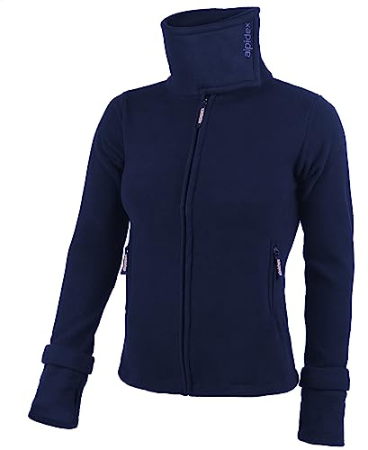 ALPIDEX Chaqueta Forro Polar Mujer Cuello Alto Cremallera Sudadera Otoño Invierno Primavera Ciente Suéter Manga Larga Piel Suave Aire Libre, Tamaño:M, Color:Navy