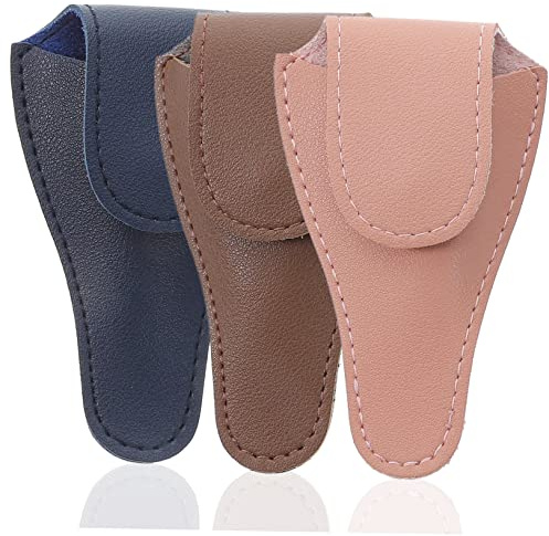 SEWOART Custodia Protettiva in Pu per Forbicine da Unghie 3 Pezzi Compatta e Salvaspazio Design Esclusivo per Manicure e Pedicure Colore Casuale