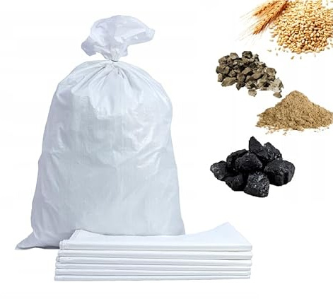 MIKONI 50 x PP Säcke 60 x 105 cm Getreidesäcke Gewebesäcke Laubsack Getreidesäcke 50 kg weiß Getreidesack Transportsack Lagersack Bauschuttsäcke Müllsack