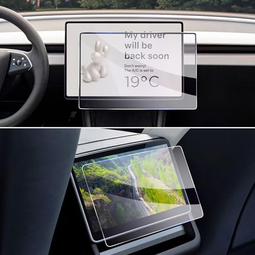 GAFAT [2 Stück] Tesla Model Y Juniper 2025 2026/ Model 3 2024 2025 15,4 Navigation + 8 Touchscreen Hinten Schutzfolie, Glas Displayschutzfolie für Model 3 Highland Model Y Juniper, 9H Anti-Kratzen
