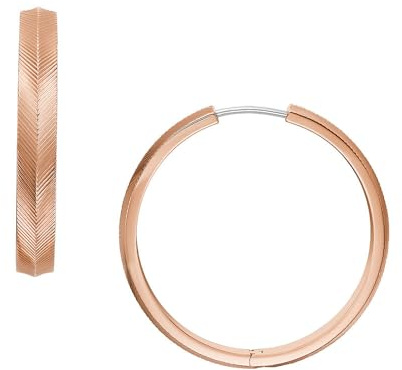 Fossil Damen Ohrringe Huggie Hoop Edelstahl Gold Ton