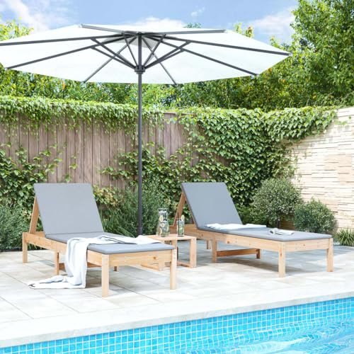 ShGaxin Sonnenliegen 2 STK. 199,5x60x74 cm Massivholz Kiefer, Gartenliege, Liegestuhl, Sonnenstuhl, Sonneninsel Outdoor, Liegen, Gartenmöbel, Bäderliege, Relaxliege - 825066