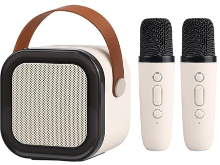 Macchina per karaoke, set di altoparlanti per microfono con luci da discoteca, altoparlante con 2 microfono, altoparlante karaoke, giocattolo musicale portatile per bambini, adulti, casa | discoteca, altoparlante con 2 microfono, altoparlante karaoke, giocattolo musicale portatile per bambini, adulti, casa