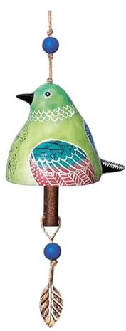 CXINLky Bird Song Bell, Vogelgesang Glocke Windspiel Gartendeko für Draußen, Vogelgesang Glocke Gartendekoration, Vogel Glocke Windspiel Hängendes Windspiel für Garten Dekor-Grün