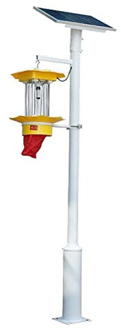 Trappola per Mosche UV Solare da Esterno 3500V 2 in 1 Zapper per Insetti Completamente Automatico, Lampada per disinfestazione da frutteto con Vibrazione di frequenza, Impermeabile IPX7, Lampada Ant